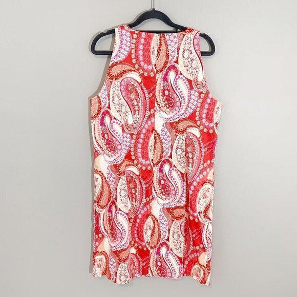 Cappagallo red white jeweled sleeveless knee length‎ shift dress - 12 - Picture 5 of 9